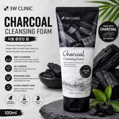 3W Clinic Charcoal Cleansing Foam 100ml
